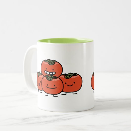 Tasse 2 Couleurs Amis heureux de kaki (Devant gauche)