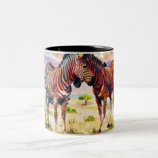 Tasse 2 Couleurs Amis zèbres dans la savane