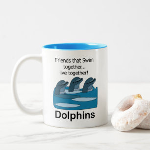 Tasse 2 Couleurs Amitié des mammifères marins dauphins