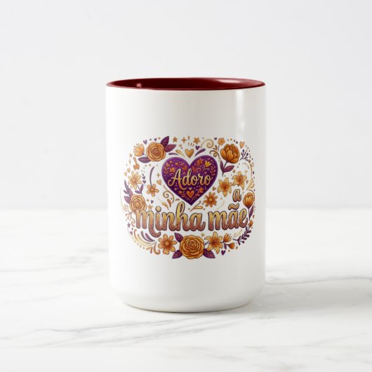 Tasse 2 Couleurs Amo a minha mãe, (Centre)