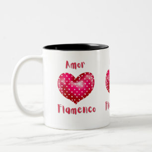 Tasse 2 Couleurs Amor Flamenco Coeur rouge avec passion Pois
