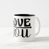 TASSE 2 COULEURS AMOUR. (Devant droit)