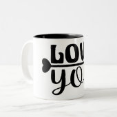 TASSE 2 COULEURS AMOUR. (Devant gauche)