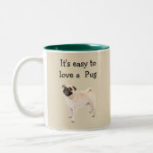 Tasse 2 Couleurs Amour Amusant Et Facile Pour Un Chien Carlin (Gauche)