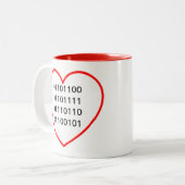 Tasse 2 Couleurs Amour binaire (Devant gauche)
