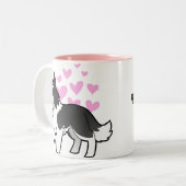 Tasse 2 Couleurs Amour de border collie (Devant gauche)