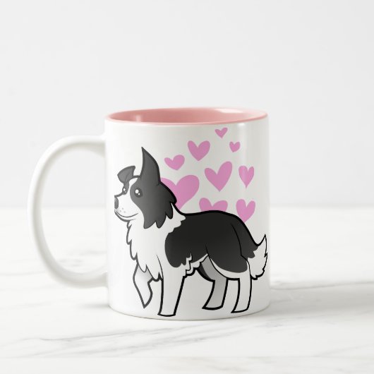 Tasse 2 Couleurs Amour de border collie (Gauche)