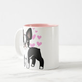 Tasse 2 Couleurs Amour de Boston Terrier (Devant gauche)