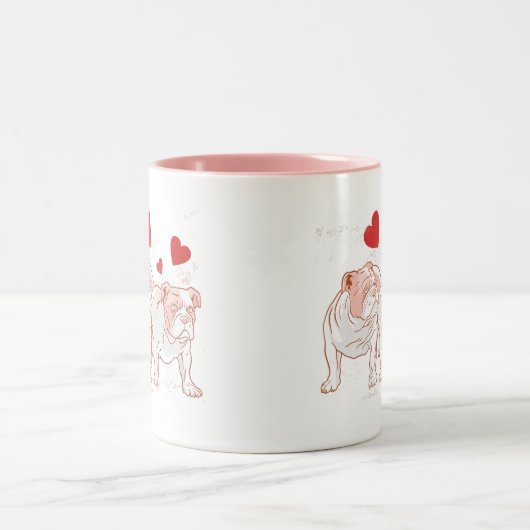 Tasse 2 Couleurs Amour de Bulldog (Centre)