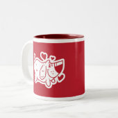 Tasse 2 Couleurs Amour de chiot (cadeau de mariage) (Devant gauche)