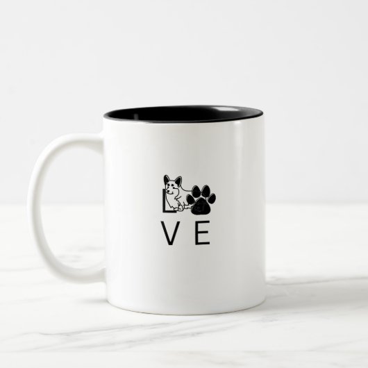 TASSE 2 COULEURS AMOUR DE CORGI (Gauche)