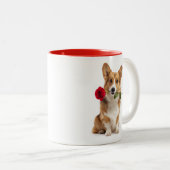Tasse 2 Couleurs Amour de Corgi (Devant droit)