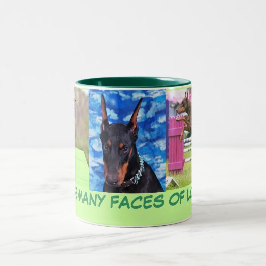 Tasse 2 Couleurs Amour de dobermann (Centre)