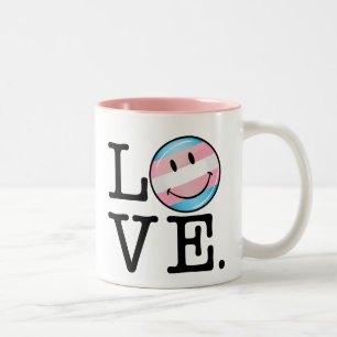 Tasse 2 Couleurs Amour de drapeau de fierté de transsexuel