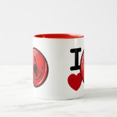 Tasse 2 Couleurs Amour de drapeau de sourire de l'Albanie (Centre)