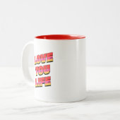 TASSE 2 COULEURS AMOUR DE LA VIE (Devant gauche)