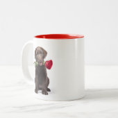 Tasse 2 Couleurs Amour de Labrador (Devant gauche)