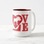 Tasse 2 Couleurs Amour de l'orignal (Devant droit)
