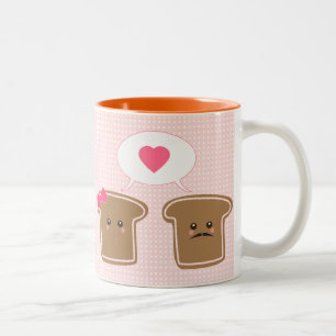 Tasse 2 Couleurs Amour de pain grillé de Kawaii