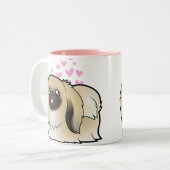 Tasse 2 Couleurs Amour de Pekingese (exposition coupée) (Devant gauche)