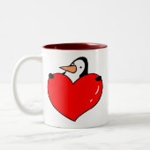 Tasse 2 Couleurs Amour de pingouin (Gauche)