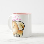 Tasse 2 Couleurs Amour de Pomeranian (Devant gauche)