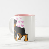 Tasse 2 Couleurs Amour de rottweiler (Devant gauche)