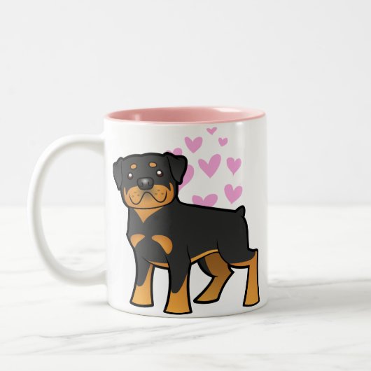 Tasse 2 Couleurs Amour de rottweiler (Gauche)