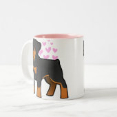 Tasse 2 Couleurs Amour de rottweiler (Devant gauche)