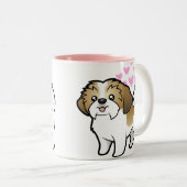 Tasse 2 Couleurs Amour de Shih Tzu (chiot coupé) (Devant droit)