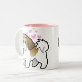 Tasse 2 Couleurs Amour de Shih Tzu (chiot coupé) (Devant gauche)