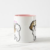 Tasse 2 Couleurs Amour de Shih Tzu (chiot coupé) (Centre)