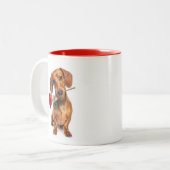 Tasse 2 Couleurs Amour de teckel (Devant gauche)
