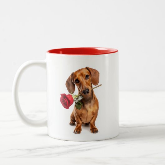 Tasse 2 Couleurs Amour de teckel (Gauche)