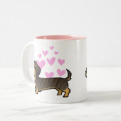 Tasse 2 Couleurs Amour de teckel (wirehair) (Devant gauche)