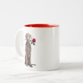 Tasse 2 Couleurs Amour de Weimaraner (Devant gauche)