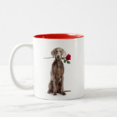 Tasse 2 Couleurs Amour de Weimaraner (Gauche)