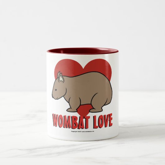 Tasse 2 Couleurs Amour de wombat (Centre)