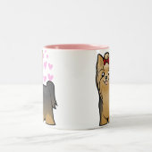 Tasse 2 Couleurs Amour de Yorkshire Terrier (longs cheveux avec (Centre)