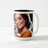 Tasse 2 Couleurs Amour des animaux (Devant droit)