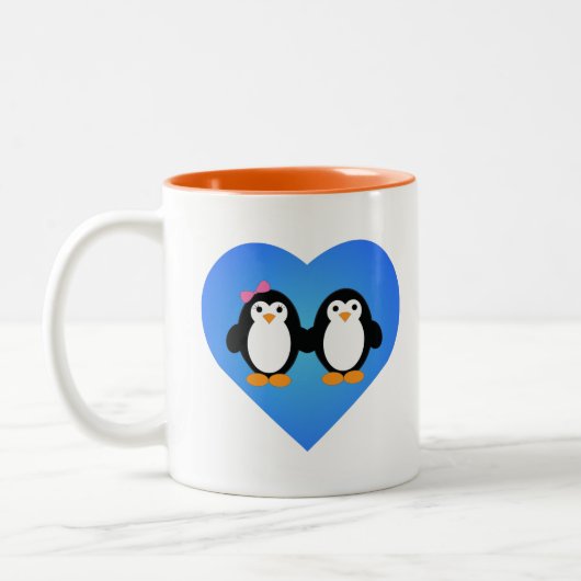 Tasse 2 Couleurs Amour des pingouins (Gauche)