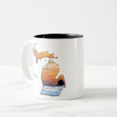 Tasse 2 Couleurs Amour du Michigan (Devant gauche)