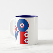 Tasse 2 Couleurs AMOUR Flowé Retro Mod (Devant gauche)