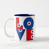 Tasse 2 Couleurs AMOUR Flowé Retro Mod (Gauche)