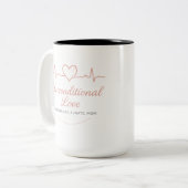 Tasse 2 Couleurs Amour inconditionnel - Conception des battements d (Devant gauche)