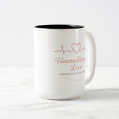 Tasse 2 Couleurs Amour inconditionnel - Conception des battements d (Devant droit)