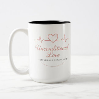 Tasse 2 Couleurs Amour inconditionnel - Conception des battements d