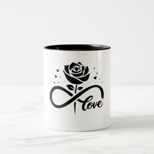 Tasse 2 Couleurs Amour Infini Rose Noire - Amour Romantique Éternel