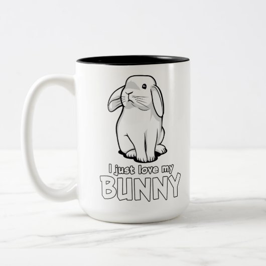Tasse 2 Couleurs Amour mignon du lapin I juste mon lapin (Gauche)