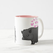 Tasse 2 Couleurs Amour miniature de porc (Devant droit)